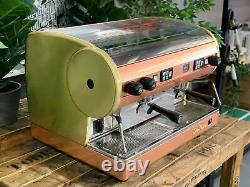 Machine à café expresso en acier inoxydable doré et bronze San Marino Lisa 2 Groupes