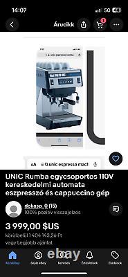 Machine à espresso et cappuccino automatique commerciale UNIC Rumba monogroupe 220V