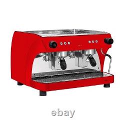 Nouvelle machine à café commerciale à 2 groupes en liquidation rouge rubis