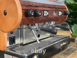 Saint-marin Lisa 2 Groupe Brier Wood Espresso Machine À Café Café Commercial