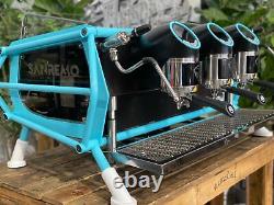 San Remo Cafe Racer 3 Groupe Blue & Black Espresso Machine À Café Commerciale