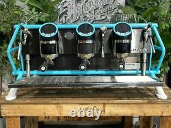 San Remo Cafe Racer 3 Groupe Blue & Black Espresso Machine À Café Commerciale